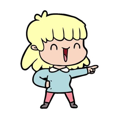 Basit bir çizgi film kadını.