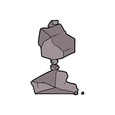 Basit bir çizgi film kayaları.