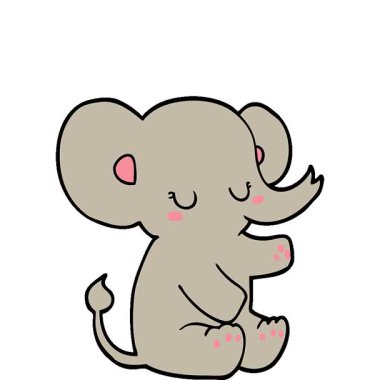 Basit bir çizgi film fili.