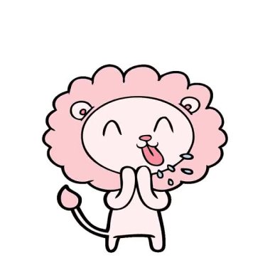 Basit bir döngülü mutlu çizgi film aslanı.