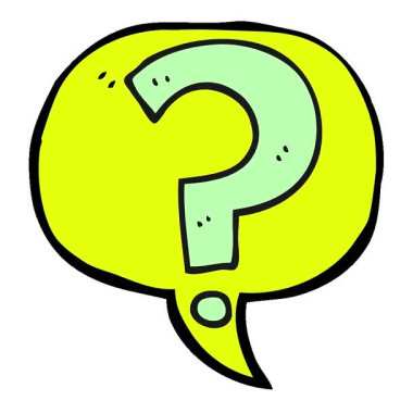 Basit bir döngü çizilmiş serbest konuşma baloncuğu soru işareti