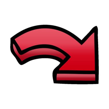 Sivri uçlu okun basit bir döngü eğimli gölgelendirilmiş karikatürü