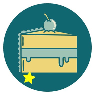 Basit bir döngü ikonik dövme tarzı çikolatalı pasta resmi.