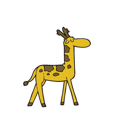 Basit bir çizgi film animasyonu karalama komik zürafa