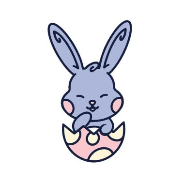 Yumurta kabuğunda basit bir paskalya tavşanı.