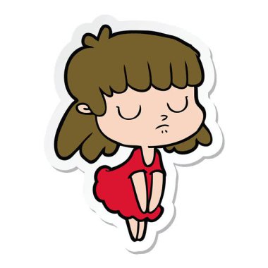 Sıradan bir çizgi film karakterinin basit bir canlandırma çıkartması.