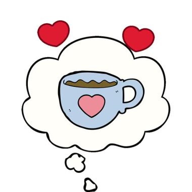 Basit bir döngü animasyonu. Düşünce baloncuklu kahve fincanına bayılırım.