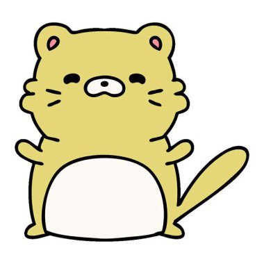 Küçük sevimli bir kedinin basit bir çizgi filmi.