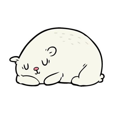 Basit bir çizgi film animasyonu. Uykulu kutup ayısı.