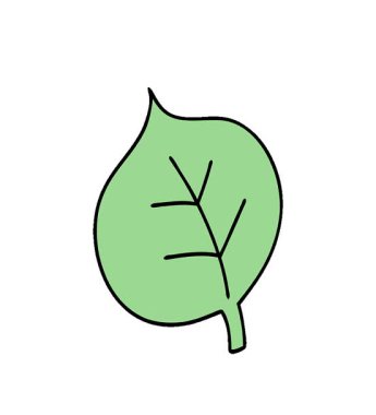 Basit ama muhteşem bir yaprağın basit bir çizgi filmi.