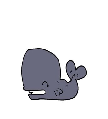 Basit bir çizgi film balinası.