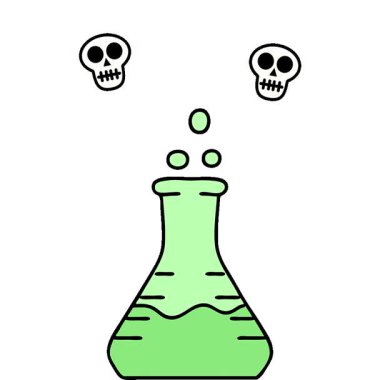 Köpüren kimyasal iksir şişesinin basit bir döngü animasyonu.