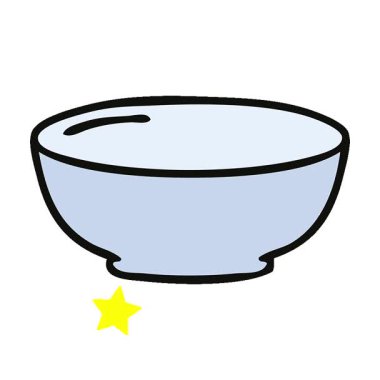 Basit bir döngü animasyon el çizimi çizgi film kasesi