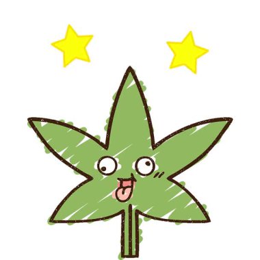 Basit bir döngü Cannabis Yaprak Tebeşir Çizimi