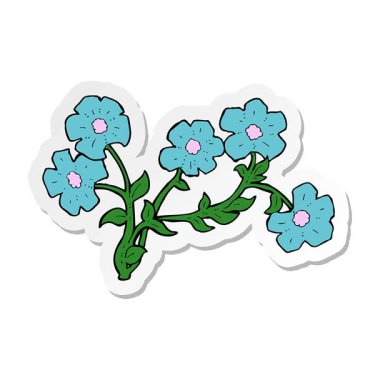 Çizgi film çiçeklerinin basit bir döngü hareketli çıkartması