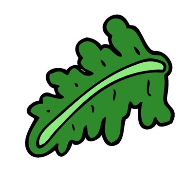 Basit bir çizgi film yaprağı.