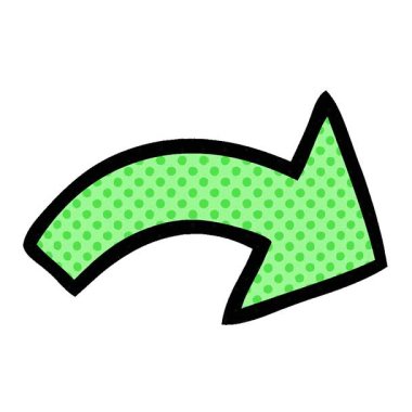 Noktalı bir okun basit bir döngü çizgi roman tarzı karikatürü