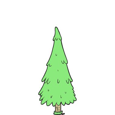 Basit bir döngü çizgi film Noel ağacı.