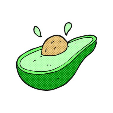 Basit bir serbest piyasa çizimi avokado çizgi filmi.