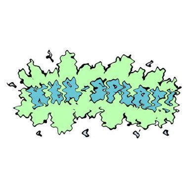 Basit bir döngü çizgi film karalamaları kelime oyunu.