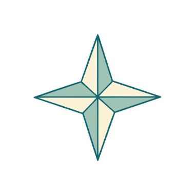 Bir yıldızın basit bir döngü ikonik dövme görüntüsü