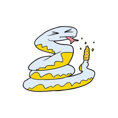 Basit bir çıngıraklı yılan çizgi filmi.