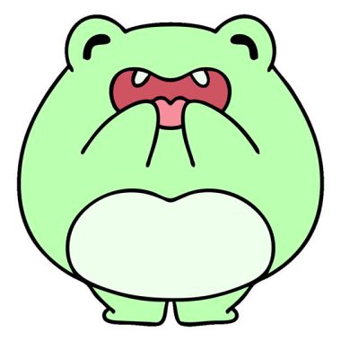 Gülen kurbağanın basit bir çizgi filmi.