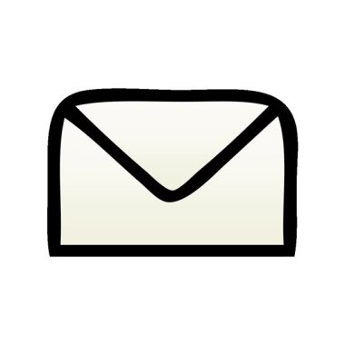 Kağıt zarfın basit bir kıvrımlı gölgeli çizgi filmi.