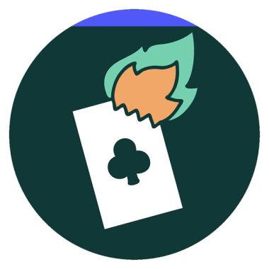 Alevli bir kartın basit bir ikonik dövme görüntüsü