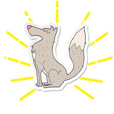 Çizgi film kurdunun basit bir döngü hareketli çıkartması.