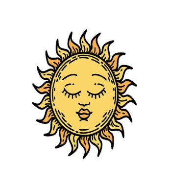 Geleneksel güneş stilinde basit bir döngü dövmesi.