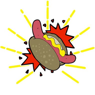 Basit bir çizgi film animasyonu hot dog.