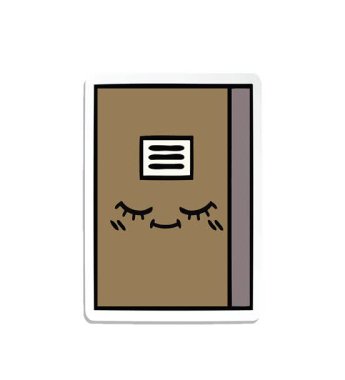 Sevimli bir çizgi film defterinin basit bir döngü canlandırmalı çıkartması.