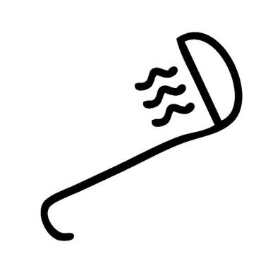 Mutfak kepçesi simgesinin basit bir çizgi çizimi