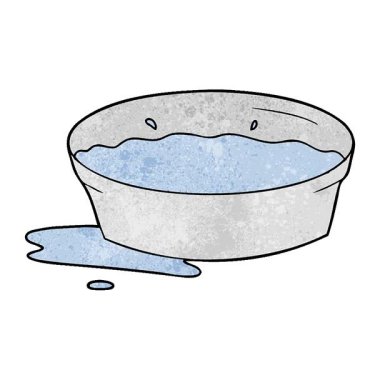 Basit bir çizgi film köpek su kabı.