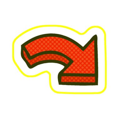 Noktalı bir okun basit bir döngü çizgi roman tarzı karikatürü