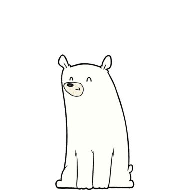 Basit bir mutlu kutup ayısı çizgi filmi.