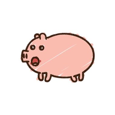 Basit bir döngü animasyon domuz tebeşiri çizimi