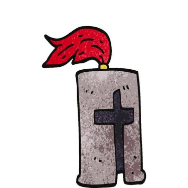 Basit bir çizgi film animasyonu. Karalama şövalyeleri kaskı.