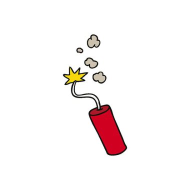 Basit bir döngü çizilmiş el çizimi dinamit çubuğu karalaması