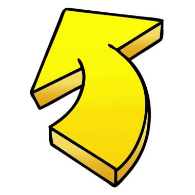 Basit bir döngü animasyon gradyanı gölgelendirilmiş tuhaf çizgi film oku