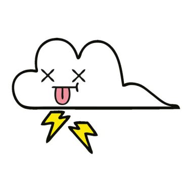 Basit bir gök gürültüsü bulutu çizgi filmi.