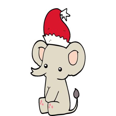 Basit bir döngülü sevimli bir Noel fili.