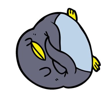 Çapraz kollu basit bir çizgi film pengueni.