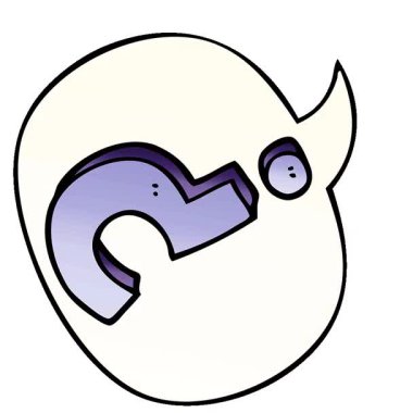 Basit bir döngü çizgi film soru işareti ile konuşma kabarcığı pürüzsüz gradyan biçiminde