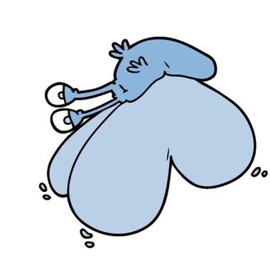 Basit bir döngülü komik çizgi film kelebeği.