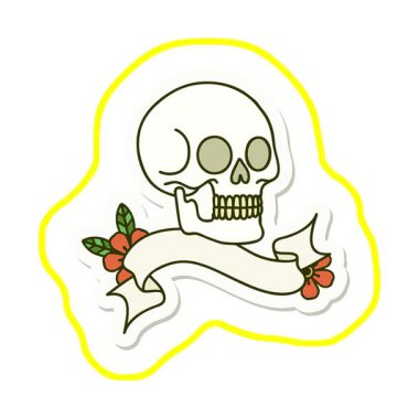 Kafatası sancağıyla basit bir döngü şeklinde dövme çıkartması