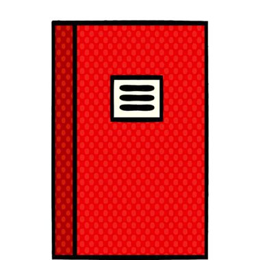 Bir dergi kitabının basit bir çizgi roman tarzı çizgi filmi.