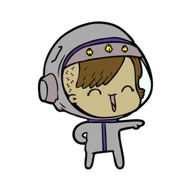 Basit bir döngülü mutlu çizgi film kızı.