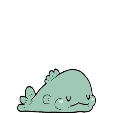 Basit bir halkalı çizgi film balığı.